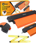 Lockable Contour Gauge Profile Tool Set 3 Pack showing 5 and 10 inch rulers with push to lock mechanism for woodworking.