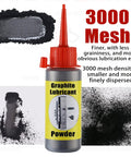 Graphite Powder Lubricant For Locks Hinges And Tools One Ounce Sixty Milliliters bottle with pointed tip and powder samples