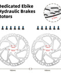 ZTZ MTB hydraulic brake rotors; two 160mm silver rotors with mounting screws and hardware; inset shows 2.7mm thickness.