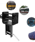 Heavy Duty Trailer Stake Pocket Winch For Cargo Securing, 2-Hole Black Ratchet, 5400 Lbs Capacity, Carbon Steel Build