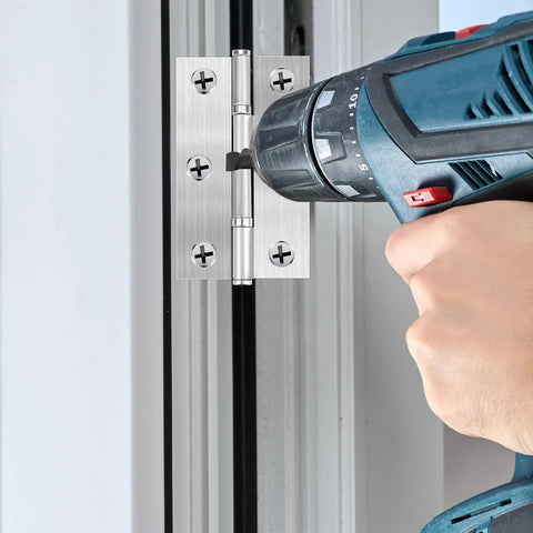 Installing the Spring Hinge Tension Pin Replacement Kit With 20 Stainless Steel Shelf Pins And 4 Hex Wrenches for door support.