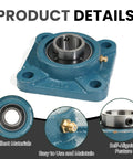 Pillow Block Bearing Flange Mounted 3/4 Inch Bore 4-Bolt Square Flanged Bearing Unit with cast iron housing
