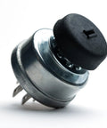Replacement Starter Ignition Key Switch for 1000348 with Dual Protection System in silver metal with black top