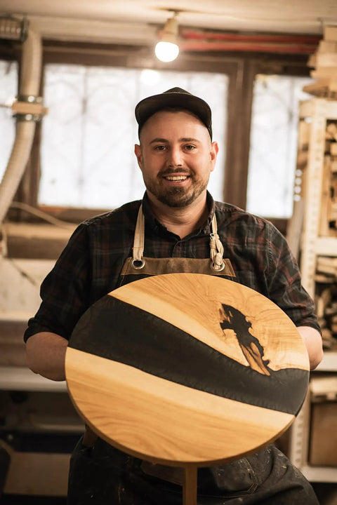 Rock Solid Router Circle Cutting Jig And Dead On Precision Router Guide for flawless rings on wooden table crafted by a woodworker.