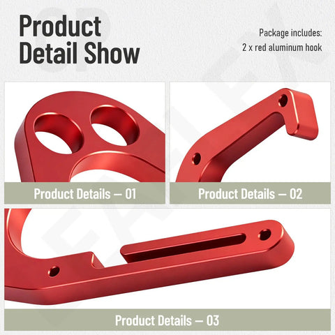 Red Aluminum Tree Climber Hook With One-Hand Operation, Compatible With Shem-biner XL Models, Quick Install, Secure Fit