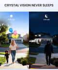Day and night view through Wireless 2K Doorbell Camera With No Monthly Fees, Ultra Wide View, Real Time PIR Motion Alerts, Weatherproof Gray.