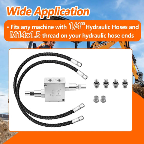 Cushion Valve Kit For Small Excavators With One Quarter Inch Hoses And M14 Thread For Easy Install Complete Swivel Motor Assembly