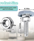 Product size diagram for 4 Pack Washing Machine Leveling Legs For LG Front Load Washers, showing dimensions and AFC72755401 part code.