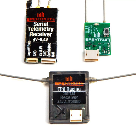 Ultra Tiny SRXL2 DSMX Serial Micro Receiver For RC Gearheads, 2.4GHz DSMX Link With Smart G2 Capabilities, Model SPM4650 shown.