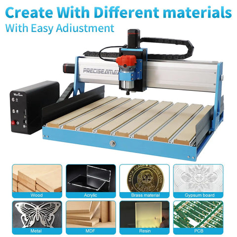 Straight Up Heavy Duty CNC Router Machine With Closed Loop Stepper Motor For Smooth Metal Engraving And Precision Wood Milling Delivering Pro Grade Results Without Any Mess Around with wood and acrylic materials.
