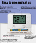 No Frills Manual Thermostat For Home With 1 Heat 1 Cool Non Programmable Control Green Backlight Easy Dial Temperature Adjustment Ideal For Conventional Systems And Simple Climate Comfort displayed with battery compartment open