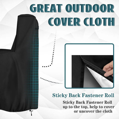 Outdoor Water Softener Cover Waterproof For Whole House Units, 55 H x 30 W x 16 D, Black with Sticky Back Fastener Roll