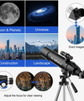 Beginner Astronomy Telescope For Kids And Adults With 80mm Aperture And 600mm Focal Length High Powered Refractor shown in use