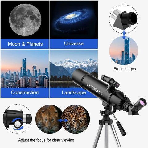 Beginner Astronomy Telescope For Kids And Adults With 80mm Aperture And 600mm Focal Length High Powered Refractor shown in use