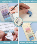 Sticky Book Tabs Set With Repositionable Book Markers, Writable Transparent Flags For School And Office, 200 Pieces