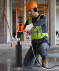 Construction worker using Diamond Core Drill For Concrete And Stone, 0.8 To 6.3 Inch Hole Diameter, 2000W Beast Power