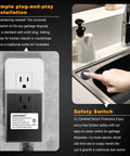 Air Switch Kit For Garbage Disposals with 3.5 Inch Brass Button in Matte Black installed on countertop with sink view