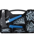 Heavy Duty Wall Anchors Setting Tool For Molly Bolts And Hollow Wall Anchors with blue handle in a black plastic case