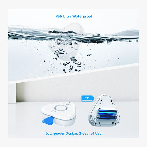 5 Pack Water Leak Detectors for Home With 4 Levels Audible Alarm 0 to 120 dB IP66 Water Sensor submerged in water