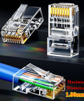 100 Pack Cat5e RJ45 Connectors Ends For Solid Wire And Standard Ethernet Cable Unshielded Not Pass Through With Handy Storage Case
