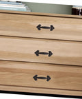 Retro Style Cabinet Door Pull Handles 1 Set Sturdy Furniture Grips For Cabinets Closets And Dressers Vintage Design Easy To Open No Burrs For A Comfy Touch installed on a light wood dresser.