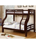 Twin Over Full Bunk Bed With Curved Ladder And Rails Transitional Finish Solid Wood And Engineered Wood Construction Built To Last