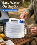 Collapsible Water Container With Spigot, 3L, 5L, 10L And 15L Portable Water Carrier For Camping, Hiking, RV Life And Backpacking