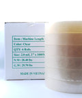 Heavy Duty Clear Packing Tape 6 Roll Bundle 2 Inches Wide By 1000 Yards Each with clear box and detailed label.