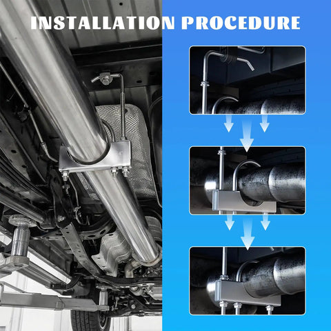 3 Inch Heavy Duty Exhaust Pipe Clamp And Universal Adjustable Muffler Hanger Bracket, Tough As Nails Reinforced Steel Secures Loose Pipes, Absorbs Road Kickback, And Keeps Cars Trucks Running Smooth As Butter On Highway Rides