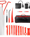 26 Piece Car Tool Kit With Long Reach J Hook Magnetic Pickup Tool Light And Air Wedge For Interior Trim Removal And Minor Car Repairs