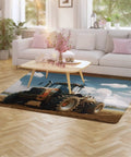 Farm Tractor Themed Area Rug 40 By 60 Inch Non Slip Stain Resistant Low Pile Floor Mat for living room with tractor design