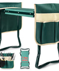 Upgraded Garden Kneeler And Seat With Thickened And Widened Soft Kneeling Pad, foldable green stool with tool pouches