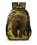 Elephant Printed Unisex Backpack With Large Capacity, Durable Polyester All Day Everyday Carry Bag front view