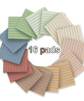 16 Pack Lined Sticky Notes 3 By 3 Inches Ruled Memo Pads With Super Sticky Power In Vintage Colors arranged in a circle