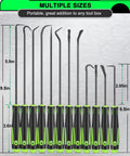 12 Piece Mechanic Pick Set With Long And Mini Picks Pro Grade Alloy Steel Non Slip Grip Rust Resistant Hook Tools For Precision Work And Quick Auto And Electronics Repairs, multiple sizes