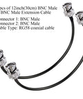 RG58 BNC Jumper Cable 50 Ohm 12 Inch Low Loss Pro Grade Male To Male Extension Coax Cable with brass connectors