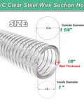 Heavy Duty Reinforced PVC Suction Hose 1 Inch Inner Diameter, 10 Feet Long For Water Drainage Vacuum And Fluid Transfer, detail view