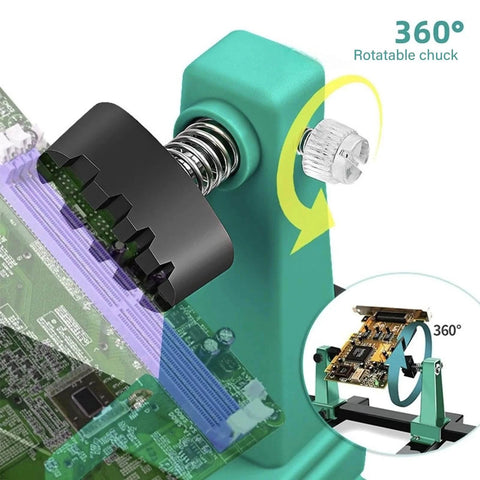 All In One Soldering Jig Kit For Electronics Assembly With Adjustable Fixing Fixture And Cable Clamp On Slip Base Rugged Yet Lightweight