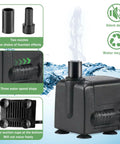 Electric pump for Cool Rock Style Bird Bath Fountain with nozzle tips and flow speed settings, promotes water recyclability.
