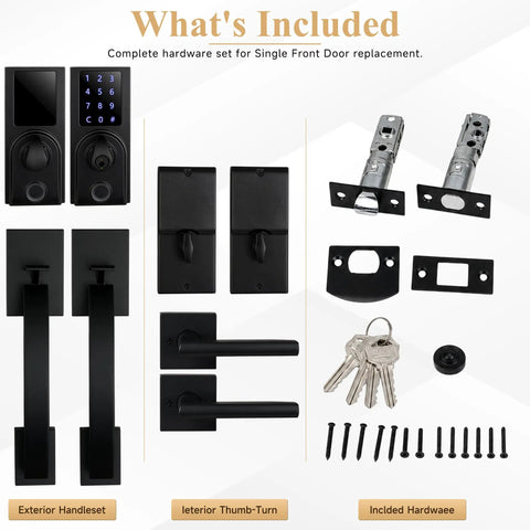 Real Deal Dual Door Smart Lock Kit With Fingerprint Reader And Touchscreen Keypad Keyless Entry For Home Security featuring complete hardware set.