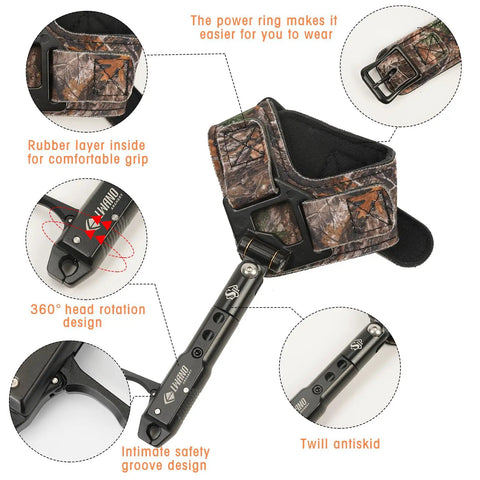 Archery Release Aid For Compound Bows With 360 Degree Rotating Trigger Wristband Adjustable Caliper For Left Or Right Hand