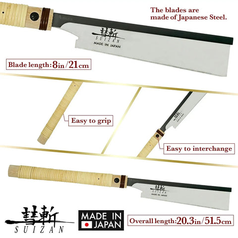 Dozuki Dovetail Pull Saw 8 Inch Ultra Thin 0.008 Inch Blade For Fine Woodworking, Japanese handsaw with wooden handle