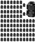 Array of Waterproof PG9 Cable Gland 100 Piece Set, Adjustable 4-8mm Nylon Glands With Gaskets, IP68 Rated, Tough PA66 Construction