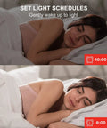 Woman sleeping at different times illustrating Smart BR30 LED Flood Light Bulbs Dimmable 650 Lumen 5000K 65W WiFi Only No Hub Required