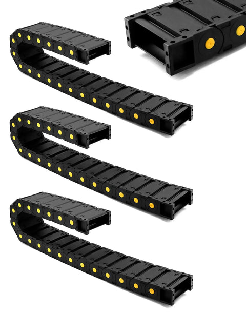 Enclosed Cable Drag Chain 25 By 77 Millimeters, 4 Pack, 1 Meter Long, Flexible Wire Carrier for CNC and 3D Printer systems.