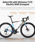 Carbon Road Bike With Lightweight T1000 Frame And 24 Speed Shifting, Shimano 105 Di2 7170 Groupset, Side View
