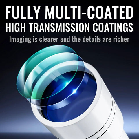 70mm Aperture Refractor Telescope With 400mm Focal Length, White, High Transmission Coatings For Brighter Views, Easy Setup For Beginners Killer Starter Scope For Stargazing And Birdwatching lens detail