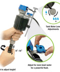 Adjusting PerforMAX 2 Inch Everything Toilet Repair Kit settings for water levels and flush power.