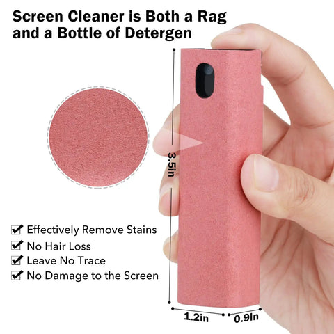 Three In One Screen Cleaner Kit With Touchscreen Mist Spray And Microfiber Cloth for Phones Glasses Tablets Laptops Car Displays