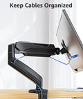 Full Motion Desk Mount For One Monitor Up To 32 Inches, Height Adjustable Arm With Clamp Or Grommet Base, VESA 75x75/100x100 Compatible